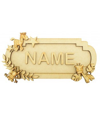 Laser Cut Personalised 3D Fancy Street Sign - Jungle Animal Themed - Size Options